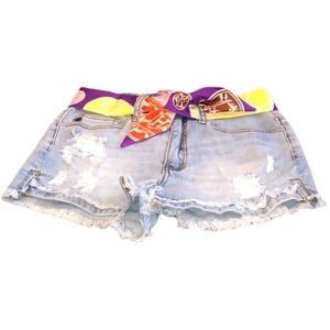 Denim Shorts w/ Twilly Belt